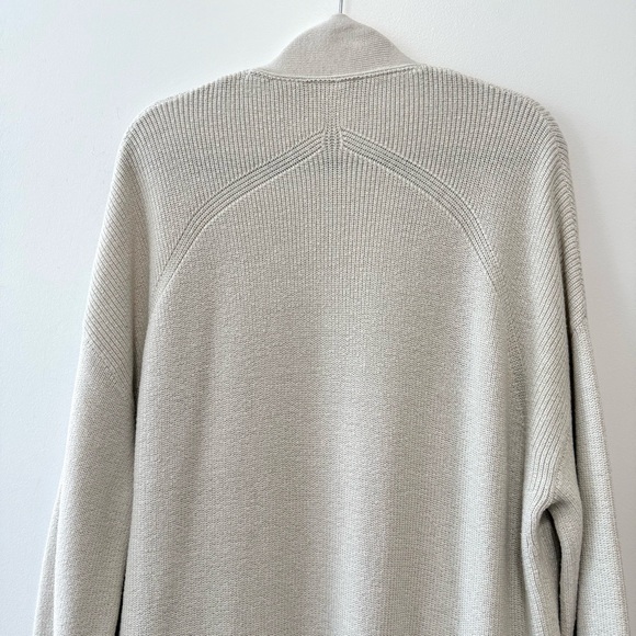 Lululemon Merino Wool-Blend Ribbed Long Wrap Cardigan Sweater Cream Sz 12 / XL - Picture 6 of 16